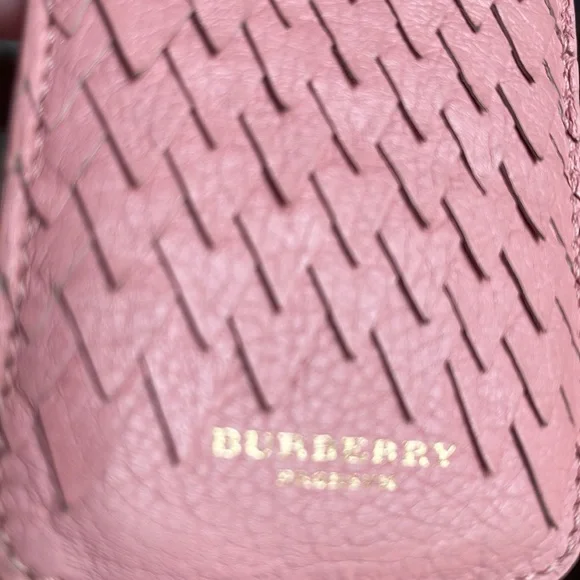 BURBERRY LIKE NEW CARD HOLDER POUCH PINK LEATHER - Picture 5 of 8